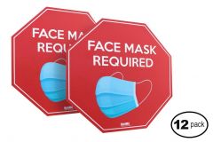 OptiMA® Face Mask Required Wall or Floor Sign, 6" x 6"