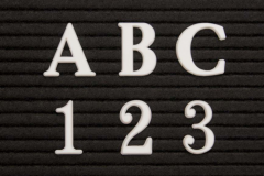 Roman Font White Plastic Changeable Letter & Number Set