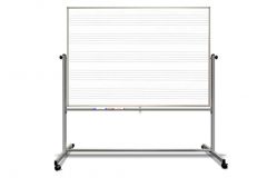 Painted Steel Free-Standing Music Staff Dry Erase Board, Music Staff on Both Sides
