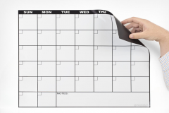 17" x 22" Magnetic Refrigerator 30 Day Calendar Only, White Lettering on Black Heading, .20 Mil Thickness