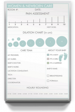 Custom Printed Maternity Hospital Dry Erase Boards