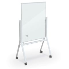 Visionary Curve Double Sided Mobile Magnetic Whiteboard, Low Iron White, 68.8"H x 36"W x 22.8"D