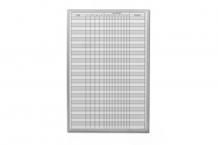 OptiMA® 36" W x 24" H In/Out Planner, Holds 32 Names, Approximately 1" High, Aluminum Trim, No Tray, 64 Pushpin Magnets