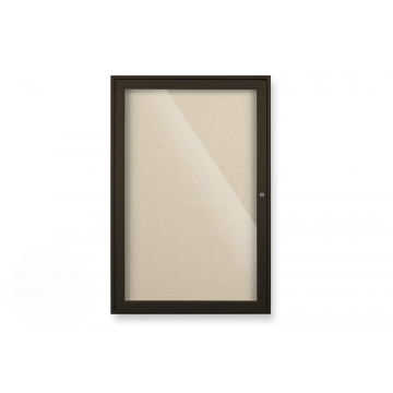 Enclosed Indoor Bulletin Board, Colored Trim and Fabric