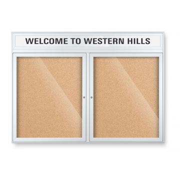 Outdoor Enclosed Bulletin Board With Header
