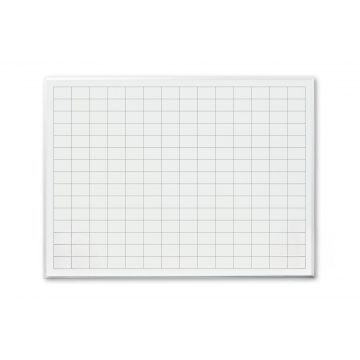 Grid Print Magnetic Receptive Porcelain Steel Whiteboard, 32" x 45.5" 