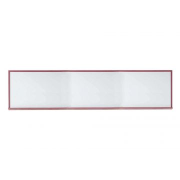 Faux Wood Framed Porcelain Steel Dry Erase Board, Includes Marker Tray and Mounting Hardware, 48" x 192", Cherry-Look Aluminum Trim