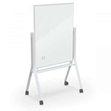 Visionary Curve Double Sided Mobile Magnetic Whiteboard, Low Iron White, 68.8"H x 36"W x 22.8"D