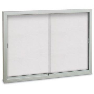 36" Tall x 60" Wide x 3 1/8" Depth Sliding Glass Magnetic Dry Erase Board with Aluminum Frame, Tempered Safety Glass, Ratchet Lock