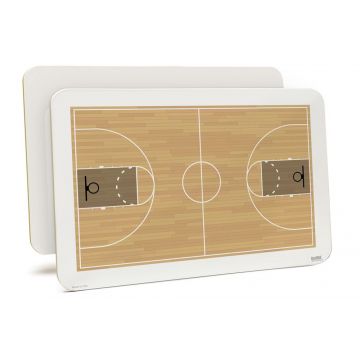 11” X 17” X 1/8” Basketball Opti-Print Sports Lap Board, Side 1: full court, Side 2: Blank dry erase surface